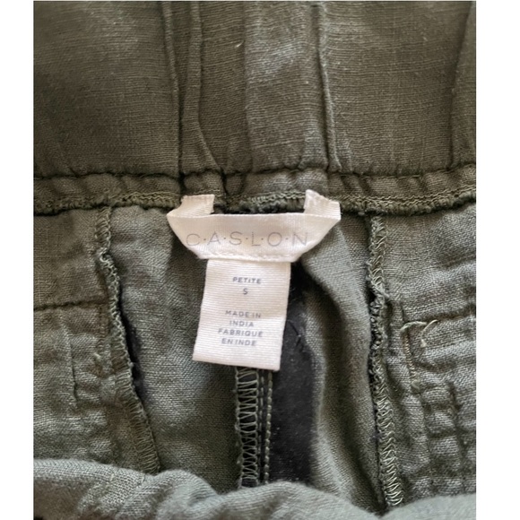 Caslon Women’s 100% Linen Olive Green Lightweight Elastic Waist Joggers - SP - Picture 4 of 14